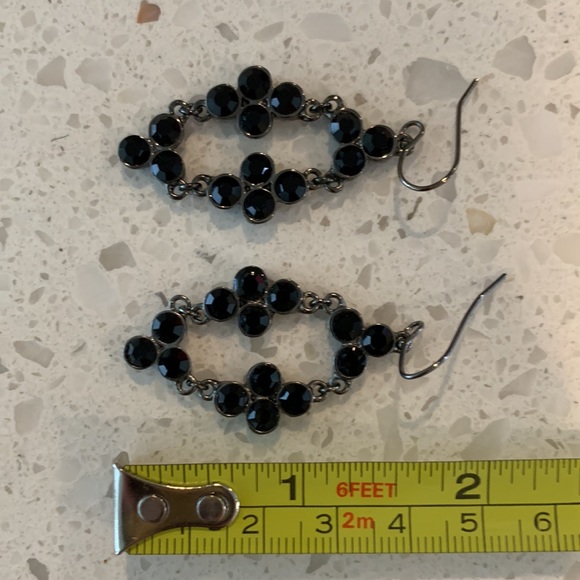 WHITE HOUSE | BLACK MARKET Onyx Diamond Drop Faux Gem Earrings - Picture 5 of 5